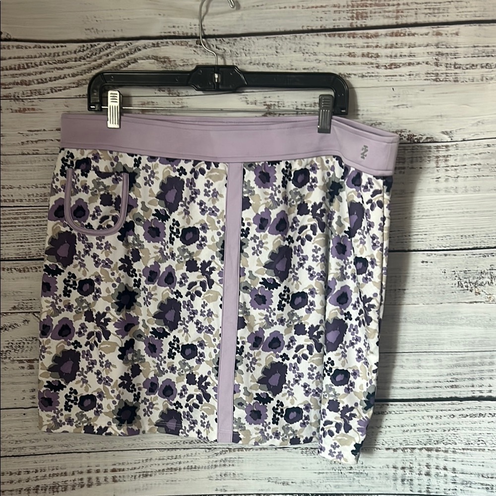 Women izod gold Floral Purple Skirt size XXL